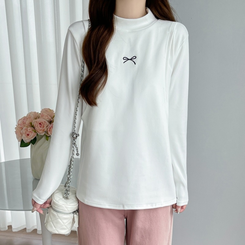 Top za dojenje nakon poroda s otiskom na prsima, Derong akrilna tkanina (90–95%), polu-visoki ovratnik, pulover