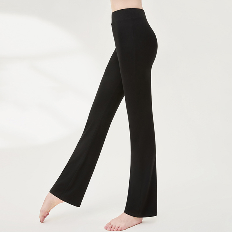 Pantaloni de dans pentru femei, vară — croială dreaptă cu ușoară deschidere, viscoză 95% / spandex 5%, potriviți pentru balet, dansuri latine, folclor și dans de sală.