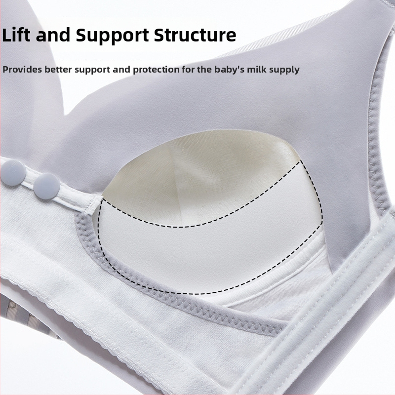Sutien za dojenje s tankim oblikovanim košaricama, fiksni dvostruki kaiševi, najlon tkanina s pamukom podstavom, za sve faze dojenja (Materijal: najlon; Podstava: pamuk; Sadržaj podstave: 100%; Tip košarica: tanki oblikovani; Trake: fiksni dvostruki)