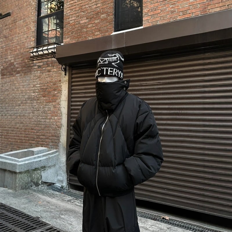 Унисекс яке с дебел пълнеж от полиестер и патчворк дизайн, свободен силует, цип, зимно