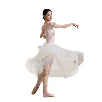 Body de dans pentru femei – material nylon cu căptușeală Spandex, mâneci puff, culoare solidă; potrivit pentru balet, gimnastică și yoga