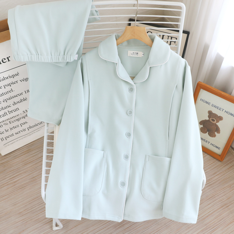 Porodna pidžama za zimu – kućni loungewear s kardigan krojem, Derong termo poliester 80–90%, dugi rukavi, hlače