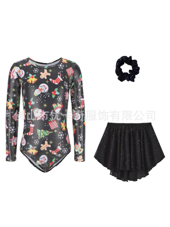 Dječji baletni trening odijelo s tila suknjom (90% poliester + 10% elastan; Mekan materijal; Dobna skupina 3–8 godina)