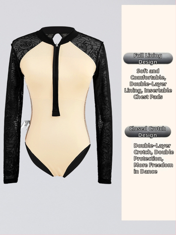 Salopetă de dans pentru adulți, balet feminin, Nylon 78% cu căptușeală poliester 89%, toamnă