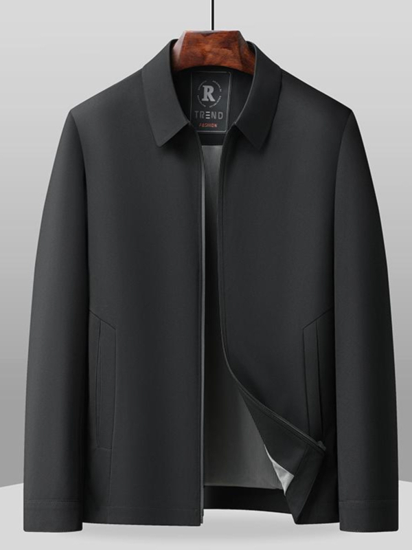 Jachetă din corduroy cu glugă pentru bărbați, croială lejeră, fermoar, ușoară, culoare solidă, material principal: blană de iepure, toamnă 2025