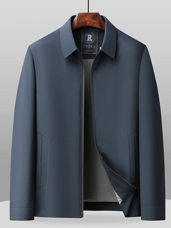 Jachetă din corduroy cu glugă pentru bărbați, croială lejeră, fermoar, ușoară, culoare solidă, material principal: blană de iepure, toamnă 2025