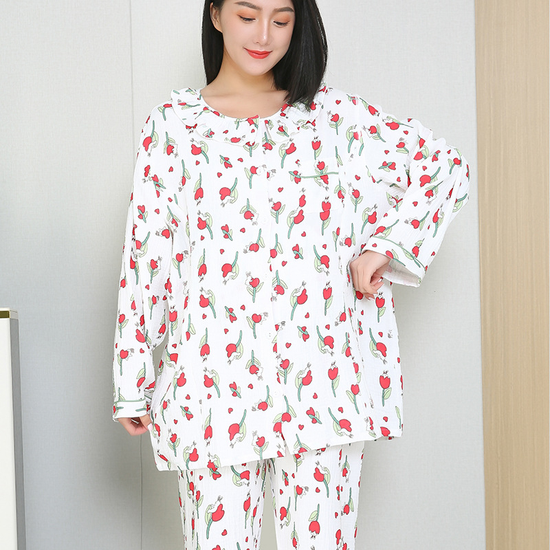 Pidzama set za trudnice, 100% pamuk, dugi rukav, hlače, udobnost svih godišnjih doba