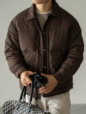 Muška vjetrovka kratka jakna s reverom, flis podstava, 90% guščje peruti, zimska jakna