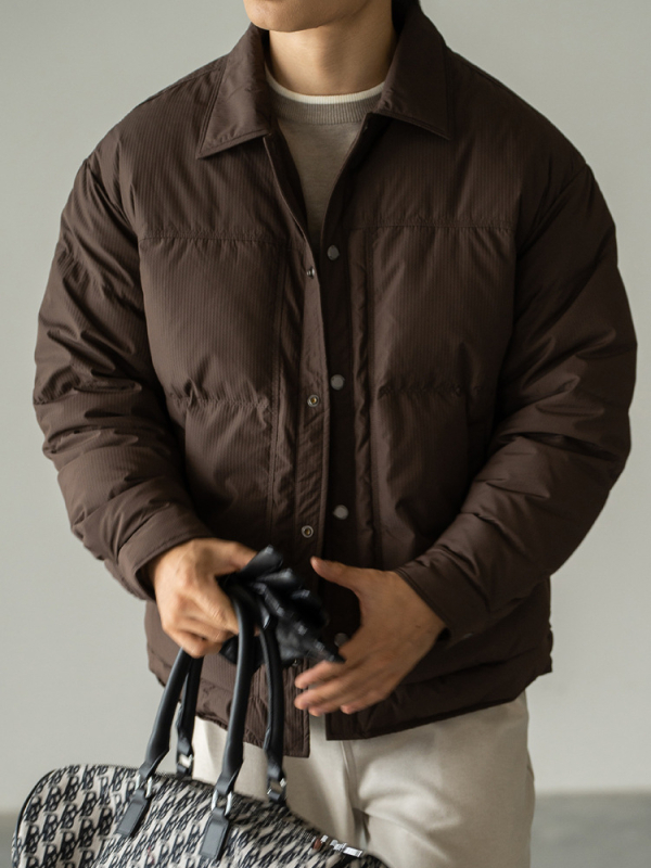 Muška vjetrovka kratka jakna s reverom, flis podstava, 90% guščje peruti, zimska jakna