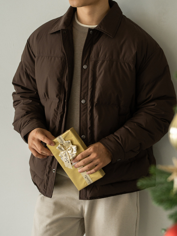 Muška vjetrovka kratka jakna s reverom, flis podstava, 90% guščje peruti, zimska jakna