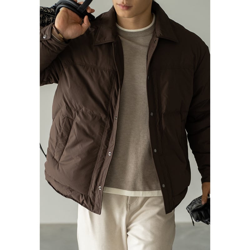 Muška vjetrovka kratka jakna s reverom, flis podstava, 90% guščje peruti, zimska jakna