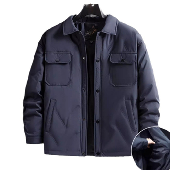 Muška down jakna, plus veličina, zima — topla i debela; punilo: bijeli patka down; materijal: poliester; podstava: poliester; toplinska izolacija