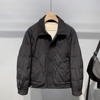 Muška zimska jakna s reverom, zatvarač, sadržaj bijelog pačjeg perja 50–55%