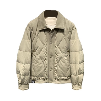 Muška zimska jakna s reverom, zatvarač, sadržaj bijelog pačjeg perja 50–55%