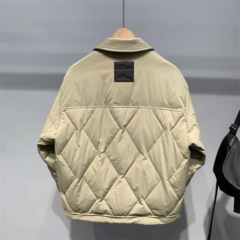 Muška zimska jakna s reverom, zatvarač, sadržaj bijelog pačjeg perja 50–55%