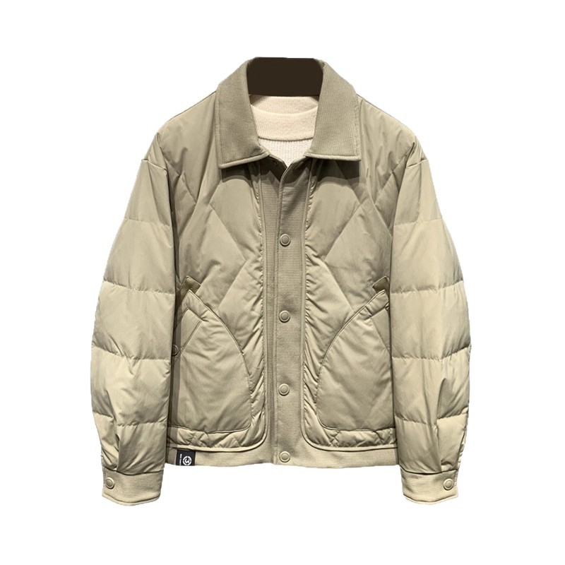 Muška zimska jakna s reverom, zatvarač, sadržaj bijelog pačjeg perja 50–55%