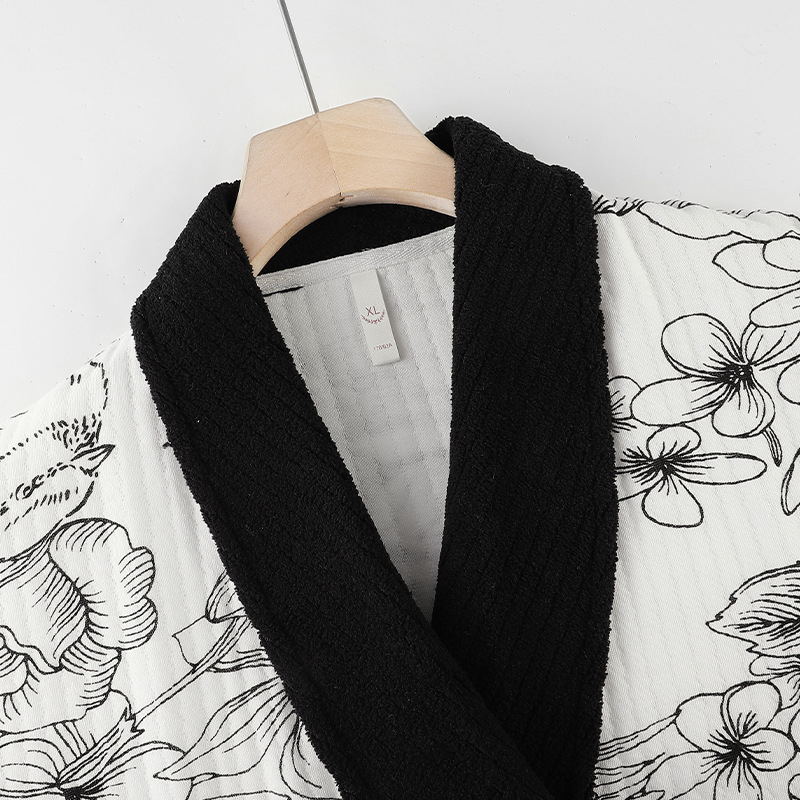 Postporođajna noćna haljina za dojenje, 100% pamuk, antibakterijski, kimono stil, dugi rukavi