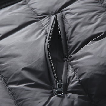 Muška down jakna Stand-Up ovratnikom – bijeli gusji down >91% sadržaj, corduroy tkanina, glavni materijal polipropilen, produžena duljina, lagana zaštita od hladnoće (-5°C do 0°C)