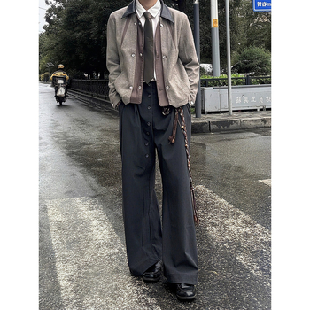 Jachetă bărbătească de toamnă cu imprimeu geometric, două piese, poliester, fermoar, croială lejeră