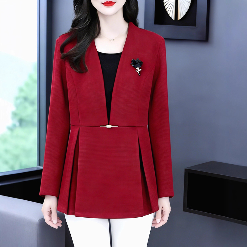 Ženska košulja-bluza s printom, pamuk-poliester 30–50% poliestera, zima 2025, elegantan dnevni stil, normalna duljina (50–65 cm), s etiketom, bez glačanja