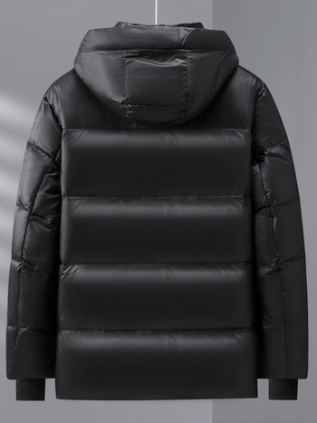 Muška zimska jakna s kapuljom, punjena guščjim perjem, zatvarač na zip, debela verzija