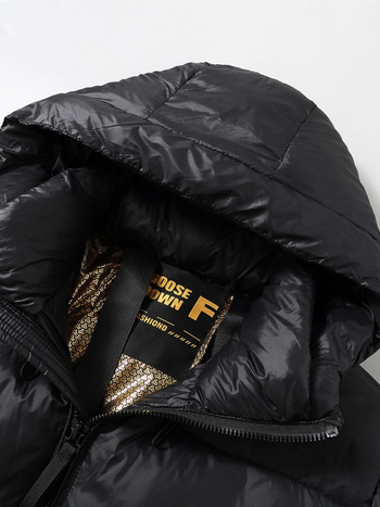 Muška zimska jakna s kapuljom, punjena guščjim perjem, zatvarač na zip, debela verzija