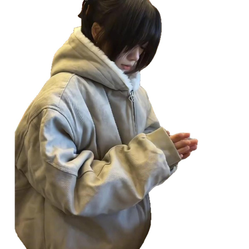 Pamukom punjena jakna s kapuljom, kratki kroj, zatvarač, poliesterno punilo, najlonska tkanina