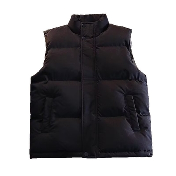 Americký štýl, bavlnená zateplená vesta pre mužov a ženy, voľný strih, stojací golier, bez rukávov, teplá vonkajšia vrchná časť, zima 2025