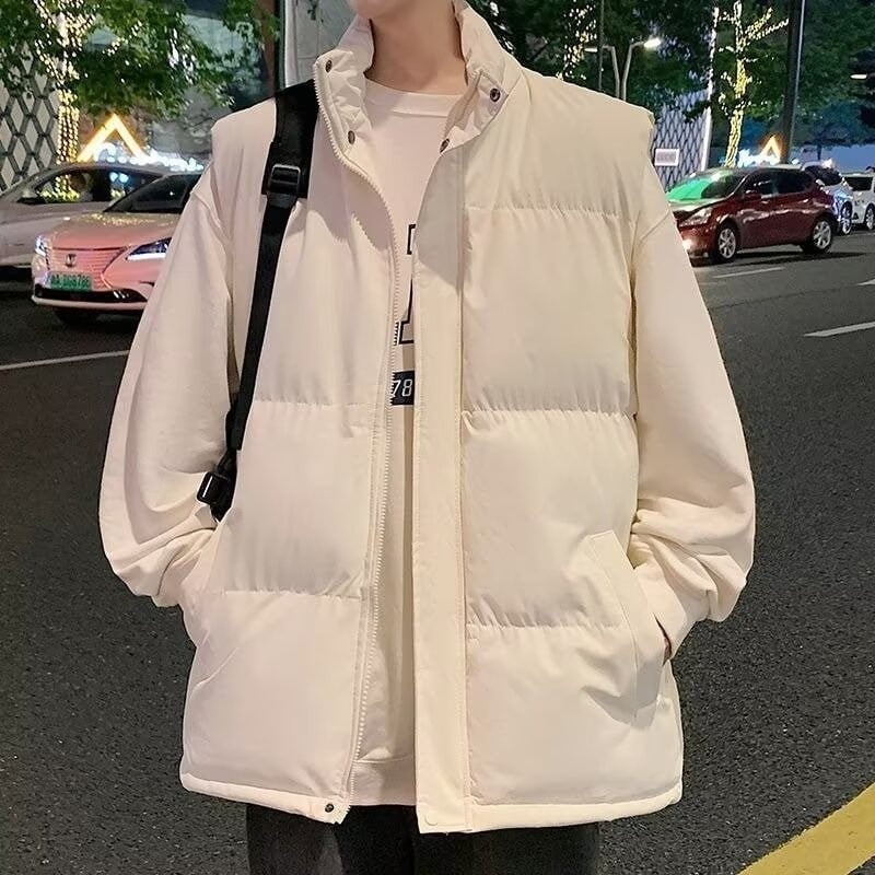 Americký štýl, bavlnená zateplená vesta pre mužov a ženy, voľný strih, stojací golier, bez rukávov, teplá vonkajšia vrchná časť, zima 2025