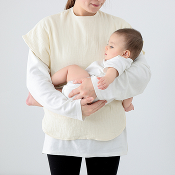 Zaštitno odijelo za mamu tijekom dojenja — apsorpcijska pamučna gaza, 95% pamuk, okrugli ovratnik, kratki rukavi, japansko-korejski stil, 2024