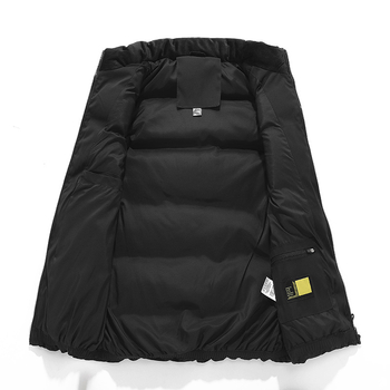 Pánska zimná prešívaná bunda s výplňou z polyesteru — Hlavný materiál: polyester; Bez kapucne; Štýl: kórejský; Voľný strih