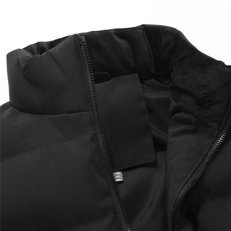 Pánska zimná prešívaná bunda s výplňou z polyesteru — Hlavný materiál: polyester; Bez kapucne; Štýl: kórejský; Voľný strih