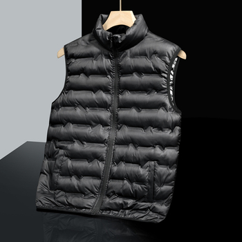 Muška grafenska vestica sa stojećim ovratnikom, lagano topla, punilo od poliestera, bočne džepove
