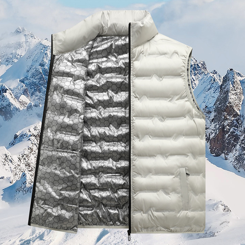 Muška grafenska vestica sa stojećim ovratnikom, lagano topla, punilo od poliestera, bočne džepove