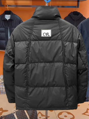 Muška kratka jakna s PU kožom, debeli nadjev od bijelog patka, topla, stojeći ovratnik, zatvarač, zimski casual
