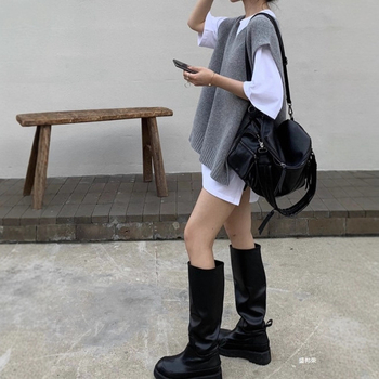 Dámska pletená vesta bez rukávov s V-krkom, voľný strih, dĺžka 50-65 cm, látka: zmes spandexu, štýl I-tvar, Royal Sister, jeseň-zima 2025