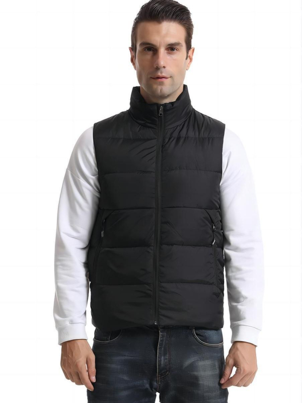 Grijana vesta s downom od bijelog patka, električno grijanje, 101–200 g punjenja, zatvarač, stojeći ovratnik