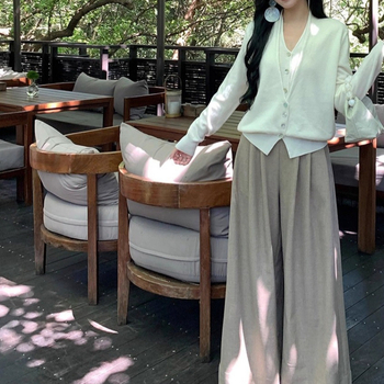 Ženský vlnený kardigán s kapucňou a kašmírom, falošný dvojdielny set, voľný strih, V-krk