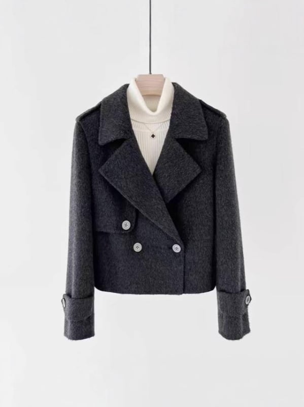 Dvostrani vuneni ženski kaput - Velvet, Zima 2025, Vuna 95%+