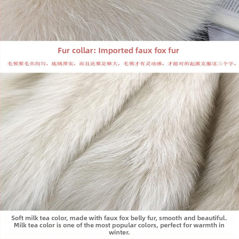 Moteriški parka Corduroy su nuimamais lapės kailio pamušalas, lapsės kailio kiekis <30%, vidutinio ilgio iki kelių, pavasaris 2023