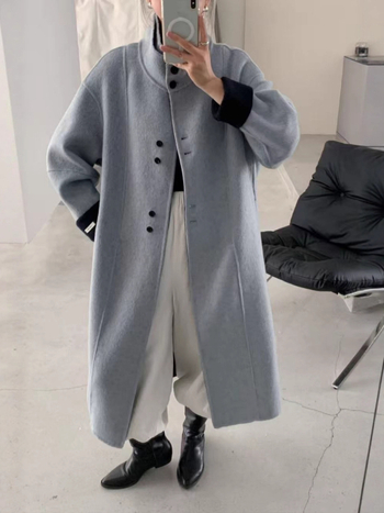 Pliš kaput s dugim plišom i panel dizajnom, mješavina vune 30–50%, jesen 2025.