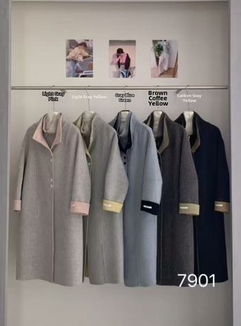 Pliušinis ilgaplaukis paltas su paneliniu dizainu, vilnos mišinys 30–50%, ruduo 2025.