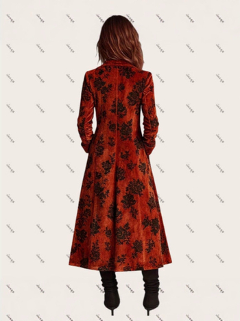 Dugi ženski kardigan s dojmom umjetnog kašmira, poliester 95%+, J-yuefang, jesen 2025