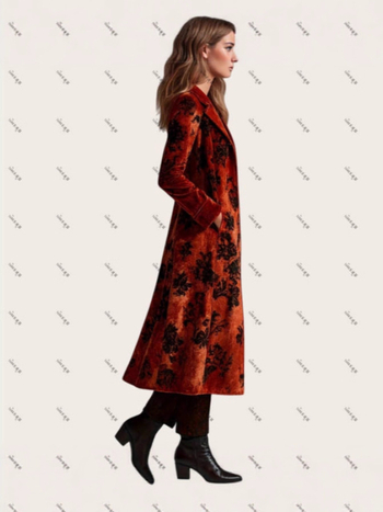 Dugi ženski kardigan s dojmom umjetnog kašmira, poliester 95%+, J-yuefang, jesen 2025