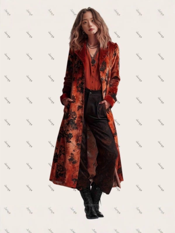 Dugi ženski kardigan s dojmom umjetnog kašmira, poliester 95%+, J-yuefang, jesen 2025