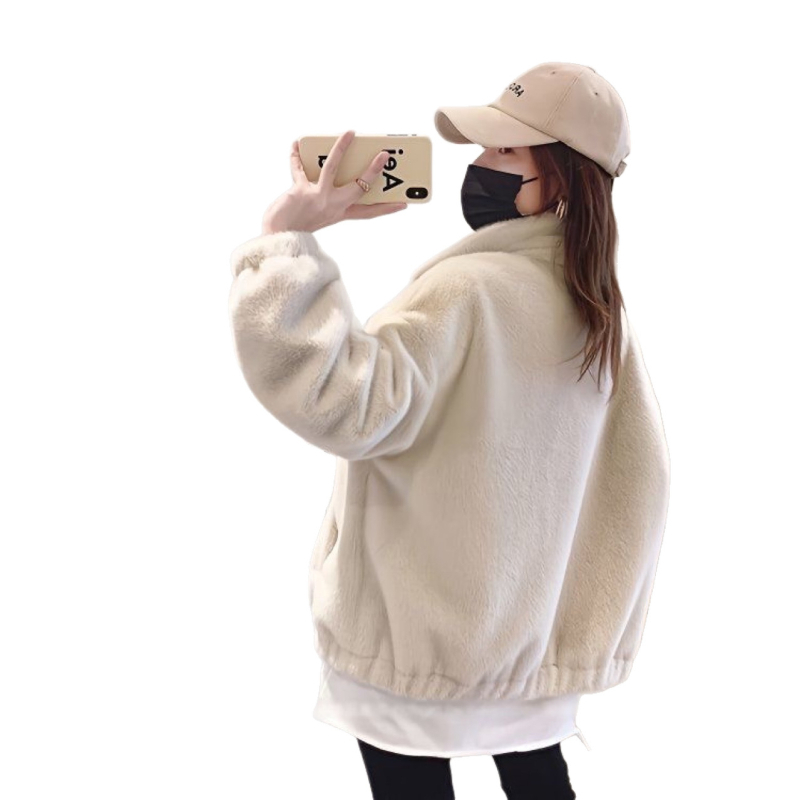 Ženska jakna s stojećim ovratnikom, dugi rukavi, široki kroj, poliester 90-95% (uzorak 20213)