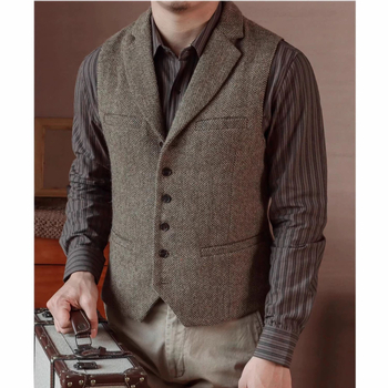 Prsluk uskog kroja, V izrez, dvostruko kopčanje, prugasti uzorak, Zima 2021