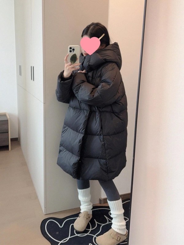 Geacă de damă cu glugă, umplutură din puf de rață alb 51–60%, țesătură chenille cu spandex, gros pentru iarna 2025