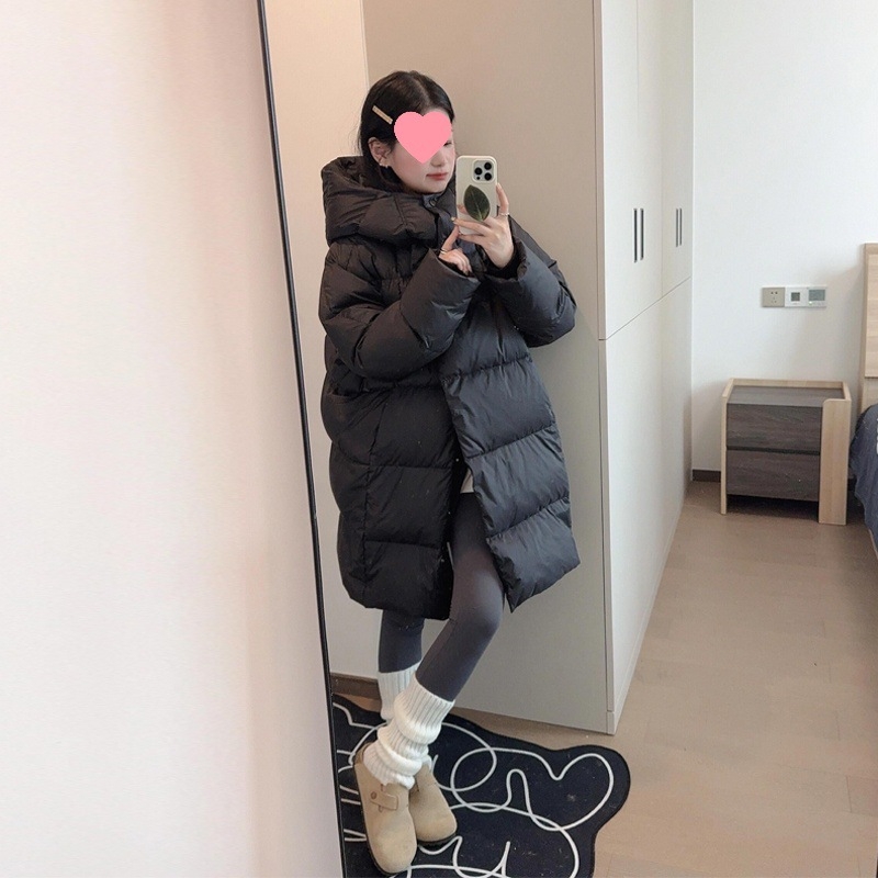 Geacă de damă cu glugă, umplutură din puf de rață alb 51–60%, țesătură chenille cu spandex, gros pentru iarna 2025