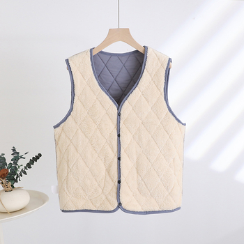 Dámska zimná vesta z Lycra, s fleecovou podšívkou, V-krk, štýl kardigán